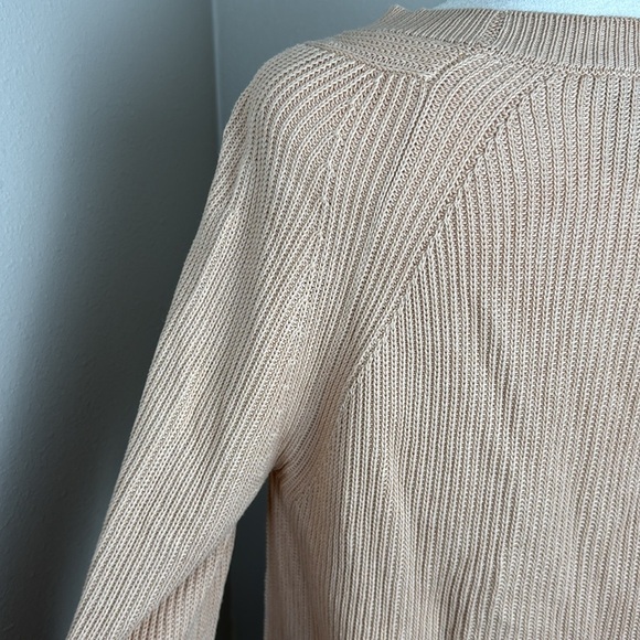 Lafayette 148 Cream Ribbed Cotton-Silk Blend Knit Crewneck Vented Sweater sz S - Picture 13 of 15